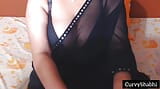 Indiancă desi bhabhi sexy în sari negru snapshot 1