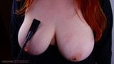 Big Natural Tits Slapped With Riding Crop - BBW PAWG BDSM snapshot 6