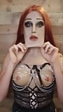 Kvinnlig mask ingefära dominatrix avmaska snapshot 6