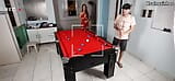 My friend teaching my wife how to play billiards and I filmed the whole thing snapshot 1