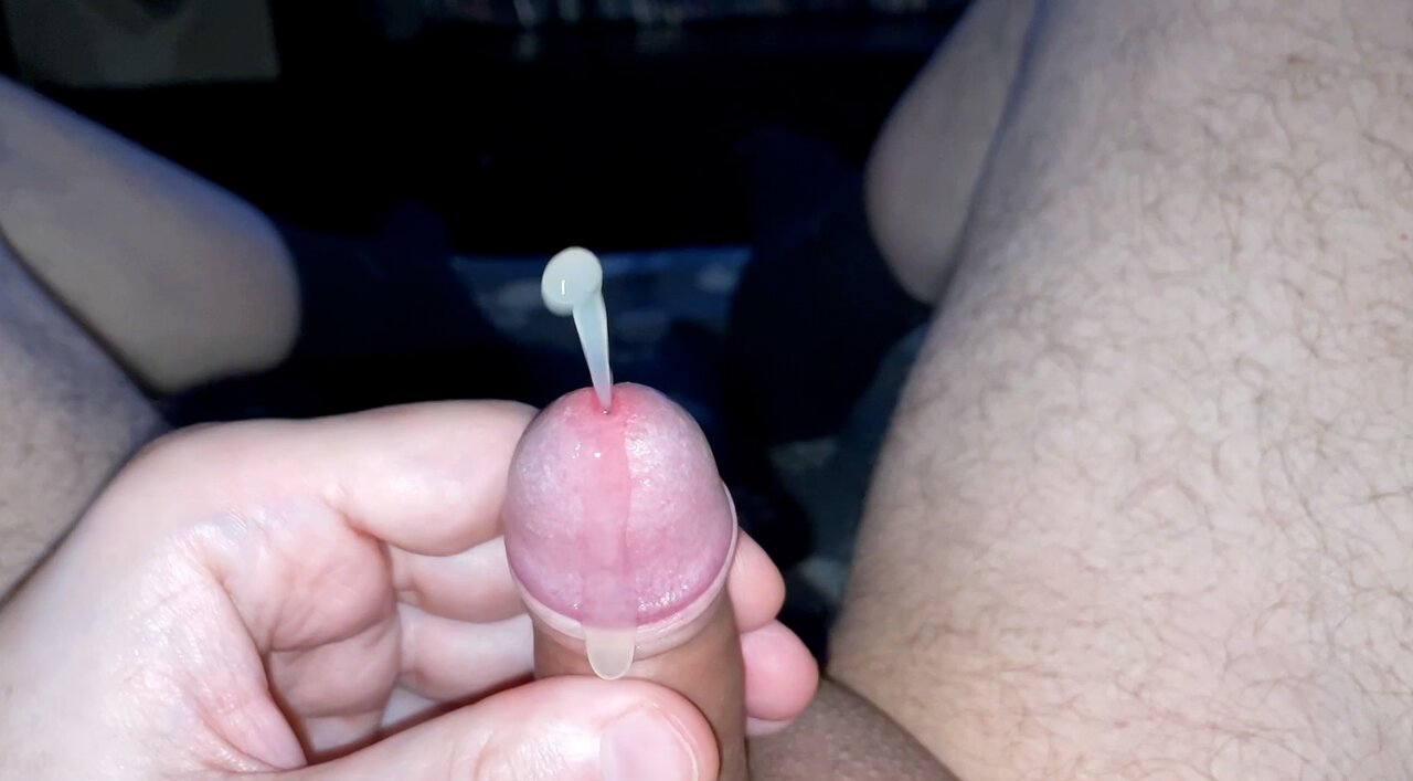 quick wank my small foreskin cock with cumshot