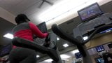 Fat ass Ebony on Treadmill part1 snapshot 3