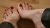 Long Red Toenails Foot Tease snapshot 12