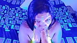 Wat hou ik van pikken !! hete latina bbw in neon geeft een sexy pijpbeurt met extreme deepthroat aan een zeer hete dildo snapshot 4