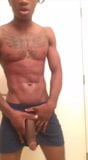 Skinny black guy showing off snapshot 3