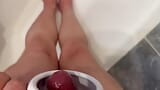 bought a new masturbator. I am testing an automatic masturbator. jerking off my cock in the shower snapshot 16