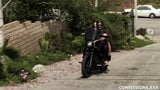 Young Brunette Having Hardcore Outdoor Sex With Her Biker snapshot 4