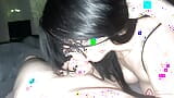 Deep blowjob from a beautiful brunette in a mask! POV! snapshot 8