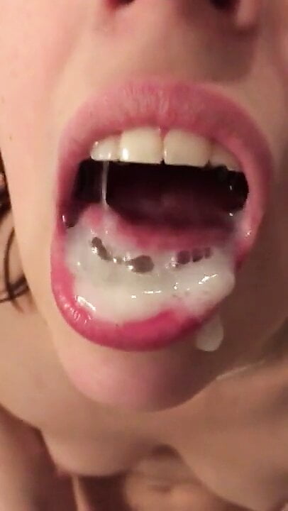Rancid Cunt Eats a Healthy Mouthful of Thick, Lumpy Glue