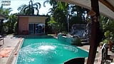 Festa nuda in piscina alla villa a pattaya - coppia russa amatoriale snapshot 20
