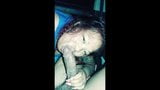 Tatted bbw asiático chupando bbc en coche snapshot 2