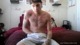 Amateur Inked Robbie Beats Off On Cam snapshot 1