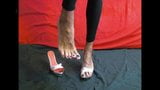 Crossdresser walking heels feet soles black toe nails snapshot 7