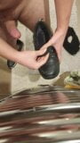 Shooting Big load in leather work shoes snapshot 5