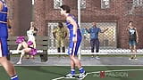 Basketball players fuck hard a sexy cheerleader girl on the street snapshot 2