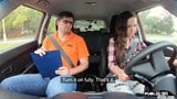 Euro fishnet babe publicly cowgirls driving instructor snapshot 2