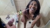 Indian girl white cock face piss in slow motion, POV snapshot 6