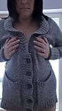 Czech amateur busty bbw milf moorning play in jumper snapshot 1