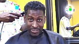 Mùa hè tuyệt đẹp đưa sáu con cu to đen trong một cuộc chơi tập thể barbershop đa chủng tộc snapshot 2
