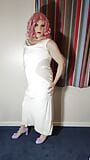 Masked tv crossdresser in slinky wedding dress snapshot 2