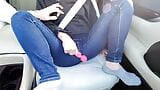 Perverted married woman is made to cum continuously in the passenger seat while driving. snapshot 3