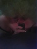 Bbw vrouw blonde afro grote zwarte lul pijpbeurt snapshot 4