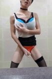 Crossdresser in female toilet cum snapshot 5