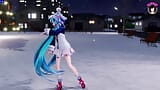 Hatsune Miku Dancing (Cute Ass Panties) + Gradual undressing (3D HENTAI) snapshot 5