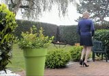 in the garden wearing vintage seamed nylon stockings snapshot 2