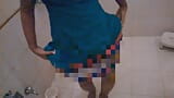 Horny Girl Priya getting Nude in Hotel Bathroom, while hiding her Big Boobs. Grabbed and squeezed her Big Boobs ! Slowmo !  E15 snapshot 3