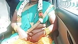 Telugu dirty talks. Car sex. Sexy saree aunty romantic sex with STRANGER snapshot 2