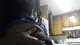 Ebony squeezes milk from her big black boob for Youtube snapshot 2