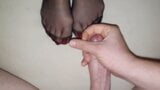 Cum on nylon red toenails snapshot 2