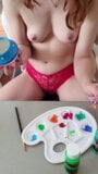 hot teen with natural tits paints with webcam on snapshot 20