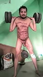 भारतीय डॉगी चित्रांश गोविला गेंदों के वजन के साथ नग्न कसरत snapshot 3