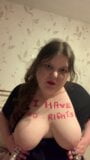 Fat hucow pumps nipples with humiliation bodywriting snapshot 3