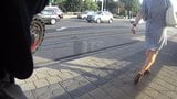 Massive Muscular Calves on Woman in Street snapshot 9