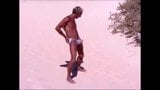 Tanned guy on beach in tiny string thong (temporarily!) snapshot 9