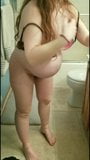 Pregnant wife undressing before shower! snapshot 8