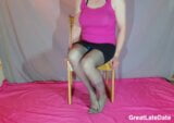 Bulging in Thong, Mini Skirt and Pantyhose - Crossdresser Sissy in Nylon snapshot 1