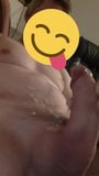 Spurting cum onto my strong body with my thick curved cock snapshot 7