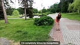 Public flashing and pissing in the Park with a Remote Vibrator snapshot 20