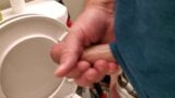 Penis at the toilet wearing balls weight, I want to cum snapshot 9