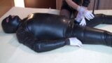 Latex Danielle try penis in vacuum pump and long 69 with sperm fountain snapshot 4