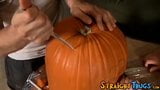 Straight thug has some fun with the pumpkin he is banging snapshot 1