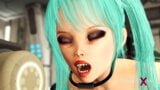 Sex in a spaceship. Space busty girl in cuffs gets fucked hard by sex robot in the lab snapshot 7