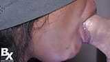 Ebony Mouth Filled up to the Brim by Big White Cock snapshot 15