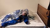 Jul 9 2023 – VacPacked in slvrbrboy’s coveralls with my blue pup gear and jade harnesses snapshot 19