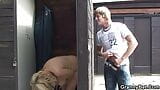 He fucks busty blonde granny in public dressing cubicle snapshot 10