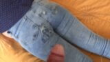 My wife's sister is excited, she masturbates, cumshot jean snapshot 14